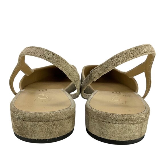 CHANEL Suede Cap Toe CC Slingbacks Size 6.5 - Picture 6 of 7